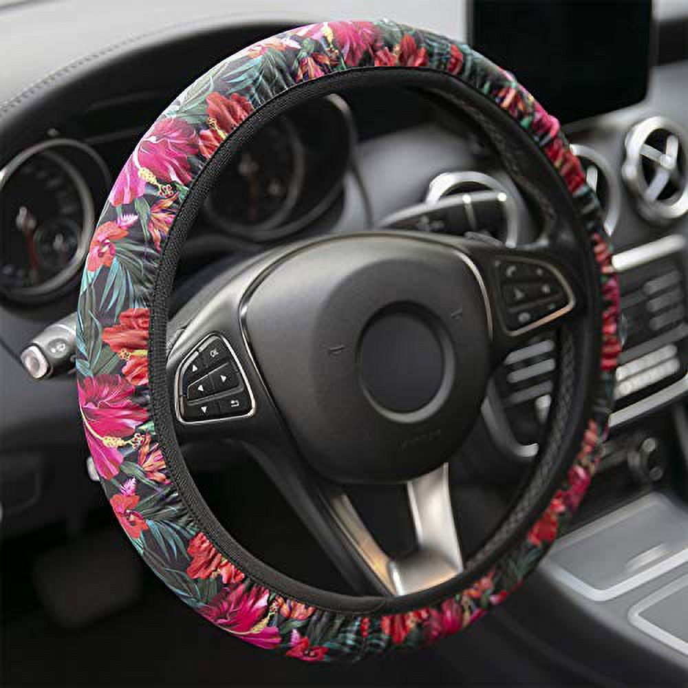 YR Universal Steering Wheel Covers, Cute Car Steering Wheel Cover for Women  and Girls, Car Accessories for Women, Hawaii 
