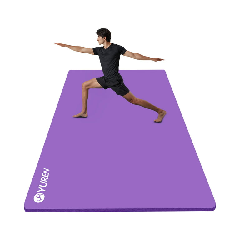 YR Workout Mat for Home Gym 6'x4' Large 1/2 Thick Foam Floor Exercise Matt  Yoga Cardio Purple 