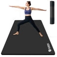 thumbnail image 1 of YR Large Yoga Mat Thick 15mm NBR 78x35 inch Wide Exercise Fitness Pad for Home Gym Workouts, Black, 1 of 9