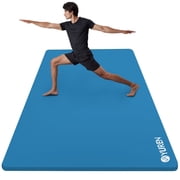 YR XL Yoga Mat 78"x35" Wide NBR Exercise Workout Mats for Home Gym Floor Fitness Pad, 10mm Thick Blue