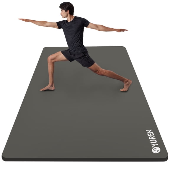 YR XL Yoga Mat Thick 10mm NBR Exercise Mats Large for Pilate, Gym, Workouts 78"x35", Gray