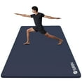 thumbnail image 1 of YR Large Yoga Mat Thick 10mm NBR 78"x35" Exercise Workout Mats Wide for Home Gym Floor Fitness Pad, NavyBlue, 1 of 8