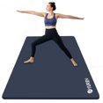 thumbnail image 1 of YR Wide Yoga Mat Thick 10mm NBR Exercise Mats Large for Home Gym 78"x35", Navy Blue, 1 of 8