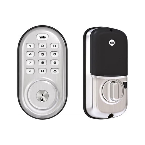 YRD216ZW2619 Assure Lock Push Button Deadbolt with Z-Wave Satin Nickel Finish