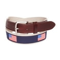 thumbnail image 1 of YRI Belts Men's Navy Classic American Flag Ribbon Belt (Made in USA), 1 of 2
