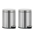 thumbnail image 1 of YRLLENSDAN 1.6 Gallon Small Bathroom Trash Can with Lid, Step Trash Can with Foot Pedal, Small Kitchen Trash Can, Stainless Steel Garbage Can for Bedroom Office, Silver 2 Pack, 1 of 7