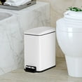 thumbnail image 1 of YRLLENSDAN 1.3 Gallon Bathroom Trash Can Kitchen Trash Can with Lid Stainless Steel Garbage Can Small Trash Can with Foot Pedal & Removable Bucket, White 1 Pack, 1 of 7