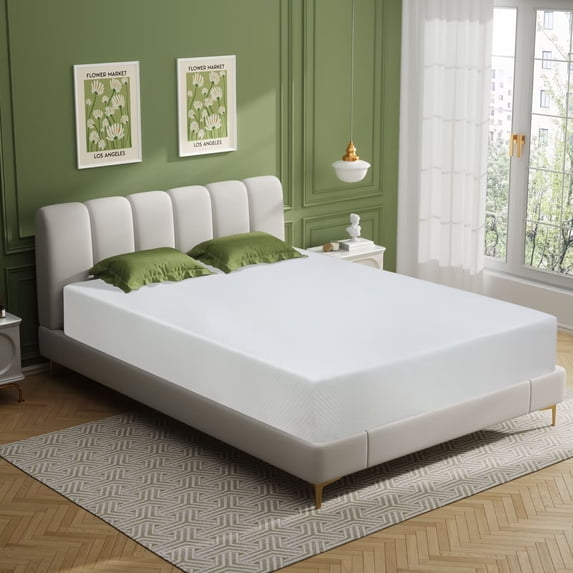 YRLLENSDAN 10 Inch Medium Firm Feel King Memory Foam Mattress, Cooling Gel Infusion CertiPUR-US Certified / Comfy Support Mattress in a Box, White(10 In, King)