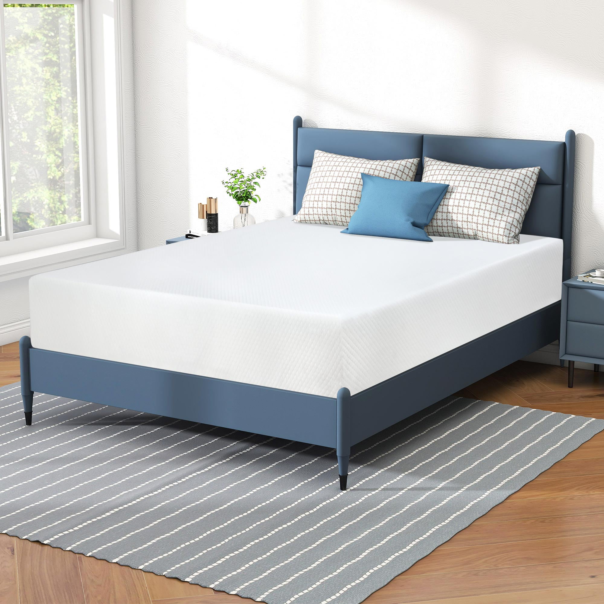 YRLLENSDAN 12 Inches Gel Memory Foam Mattress Medium Firm Feel Memory ...