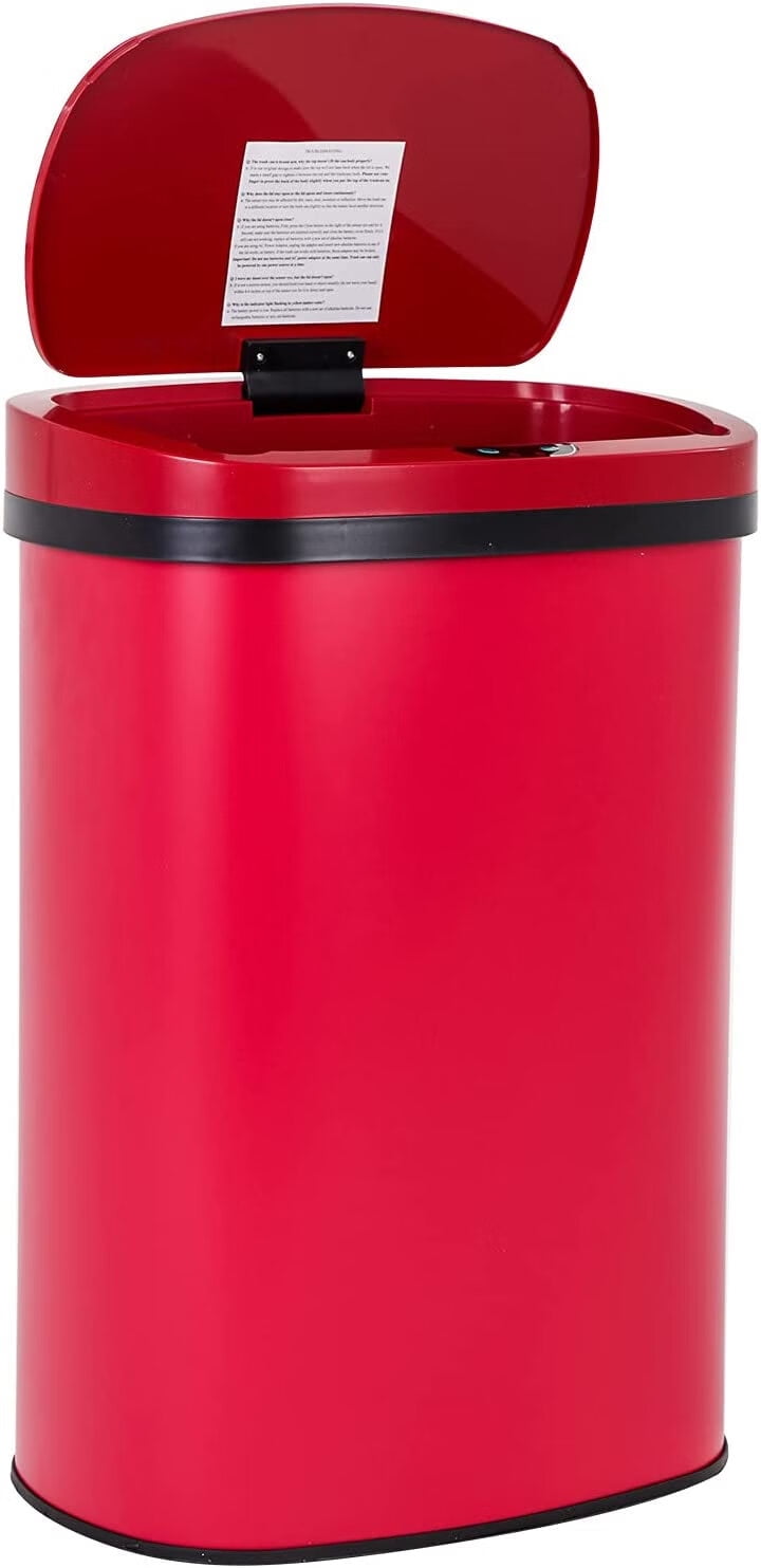 YRLLENSDAN 13 Gallon Touchless Trash Can with Lid, Stainless Steel