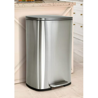 Daily Boutik Black 13-Gallon Kitchen Trash Can with Foot Pedal