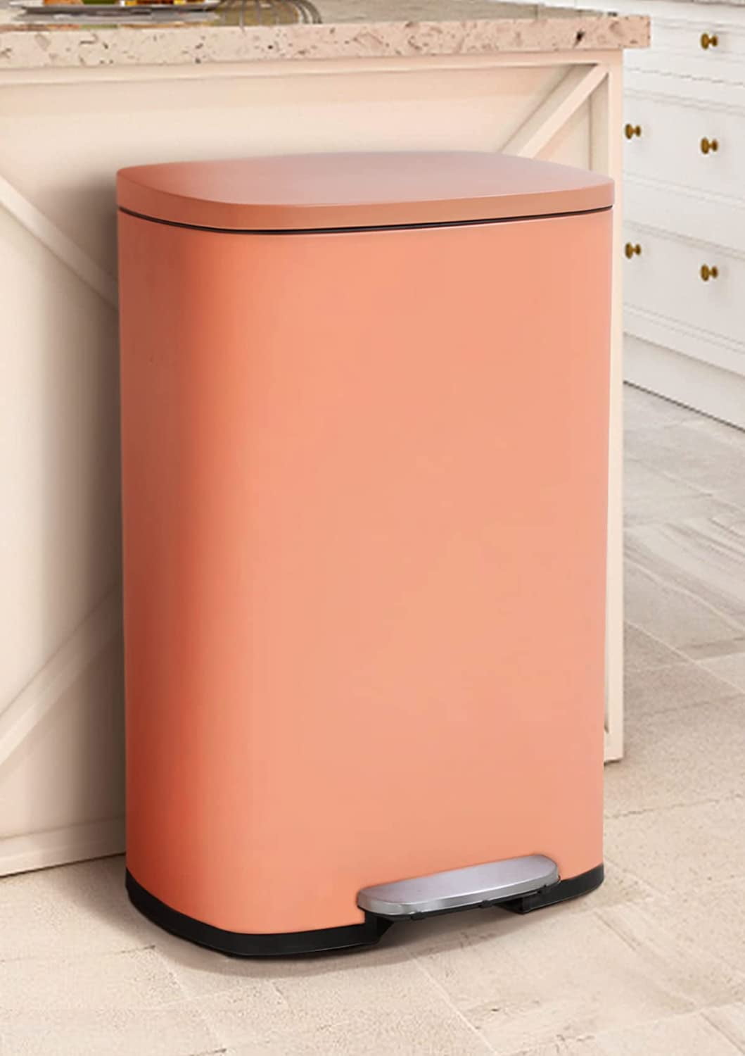 MoNiBloom 1.3 Gallon Trash Can with Step Pedal, Easy-Close Lid