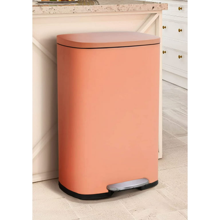 New 13-gallon Trash Can Automatic Sensor Garbage Bin Stainless Steel, Pink