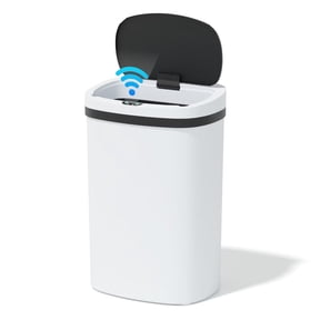 YRLLENSDAN 13 Gallon Trash Can Motion Sensor Touchless Automatic Garbage Cans with Lid and Odor Filter for Kitchen Bedroom Office Living Room, White