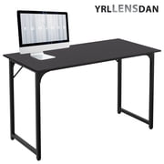 YRLLENSDAN 19.7 47 Computer Desk for Two Monitors Study Desk Writing Desk Office Desk Study Table for Adult Work Desk for Home Simple Industrial Desk,Black