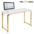 thumbnail image 1 of YRLLENSDAN 19.7×47 Computer Desk for Two Monitors Study Desk Writing Desk Office Desk Study Table for Adult Work Desk for Home Simple Industrial Desk,White, 1 of 7