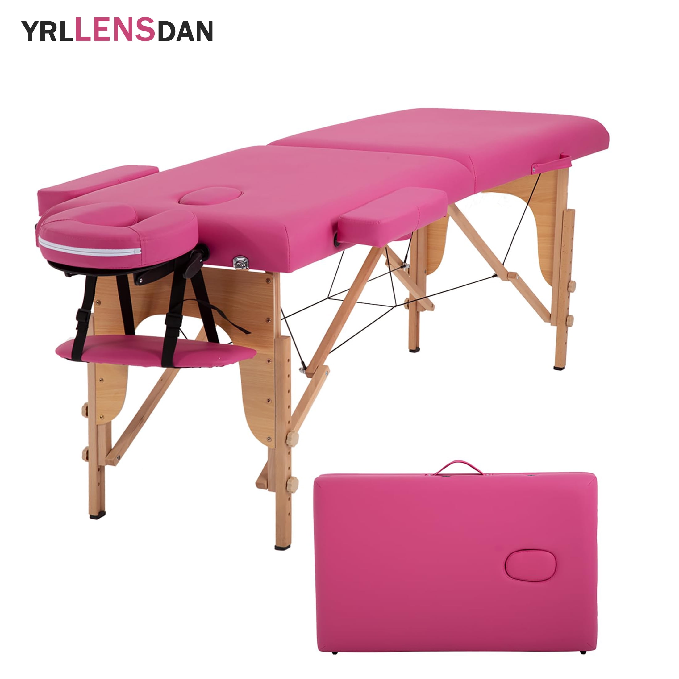 YRLLENSDAN 24*73in Portable Massage Table with Side Armrests Foldable ...