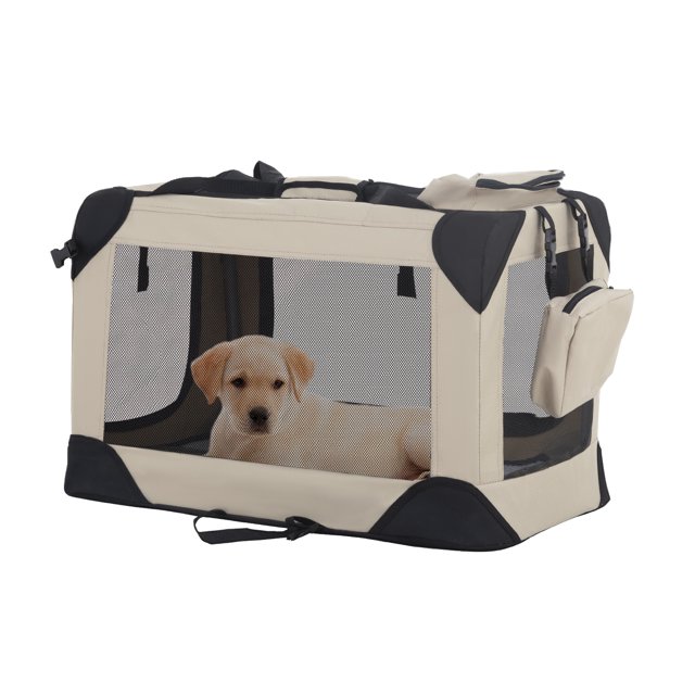 YRLLENSDAN 24 Inch Collapsible Dog Crates for Small Dogs, 3Door