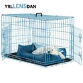 thumbnail image 1 of YRLLENSDAN 24 inch Dog Crates for Small Dogs Puppy Crate Collapsible Dog Crate Wire Dog Crate Foldable Dog Crate Small Dog Kennel Indoor Dog Cage for Small Dogs Crates 10-20 Pounds, Blue, 1 of 7