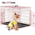 thumbnail image 1 of YRLLENSDAN 24 inch Dog Crates for Small Dogs Puppy Crate Collapsible Dog Crate Wire Dog Crate Foldable Dog Crate Small Dog Kennel Indoor Dog Cage for Small Dogs 10-20 Pounds, Pink, 1 of 7
