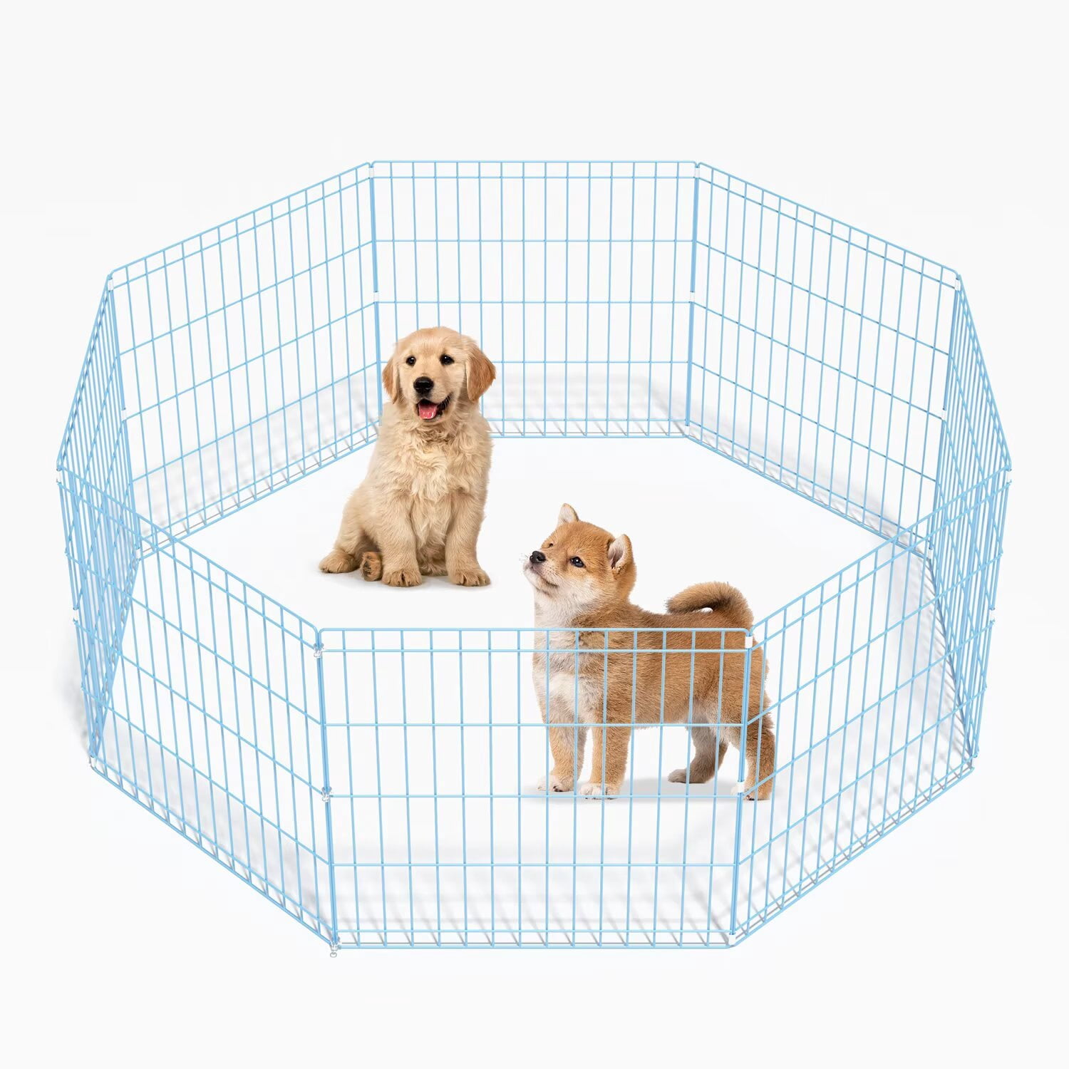 YRLLENSDAN,24In,8 Panel,Outdoor Dog Fence,Puppy Play Pen for Indoors,Dog Play Pen Indoors,Easy To Assemble and Store,Foldable,Blue