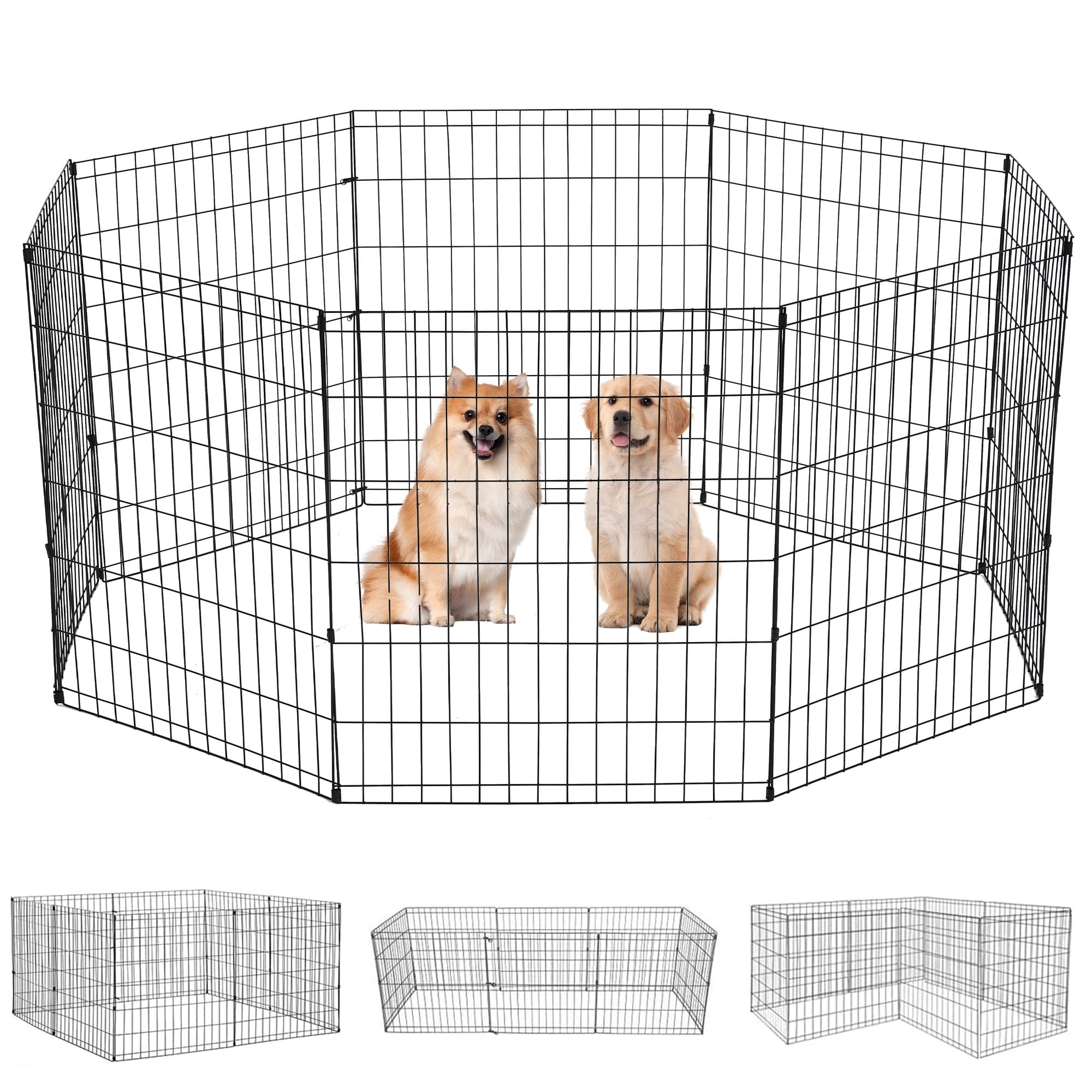 YRLLENSDAN 24in Tall Foldable Dog Playpen Crate Fence Pet Kennel Play