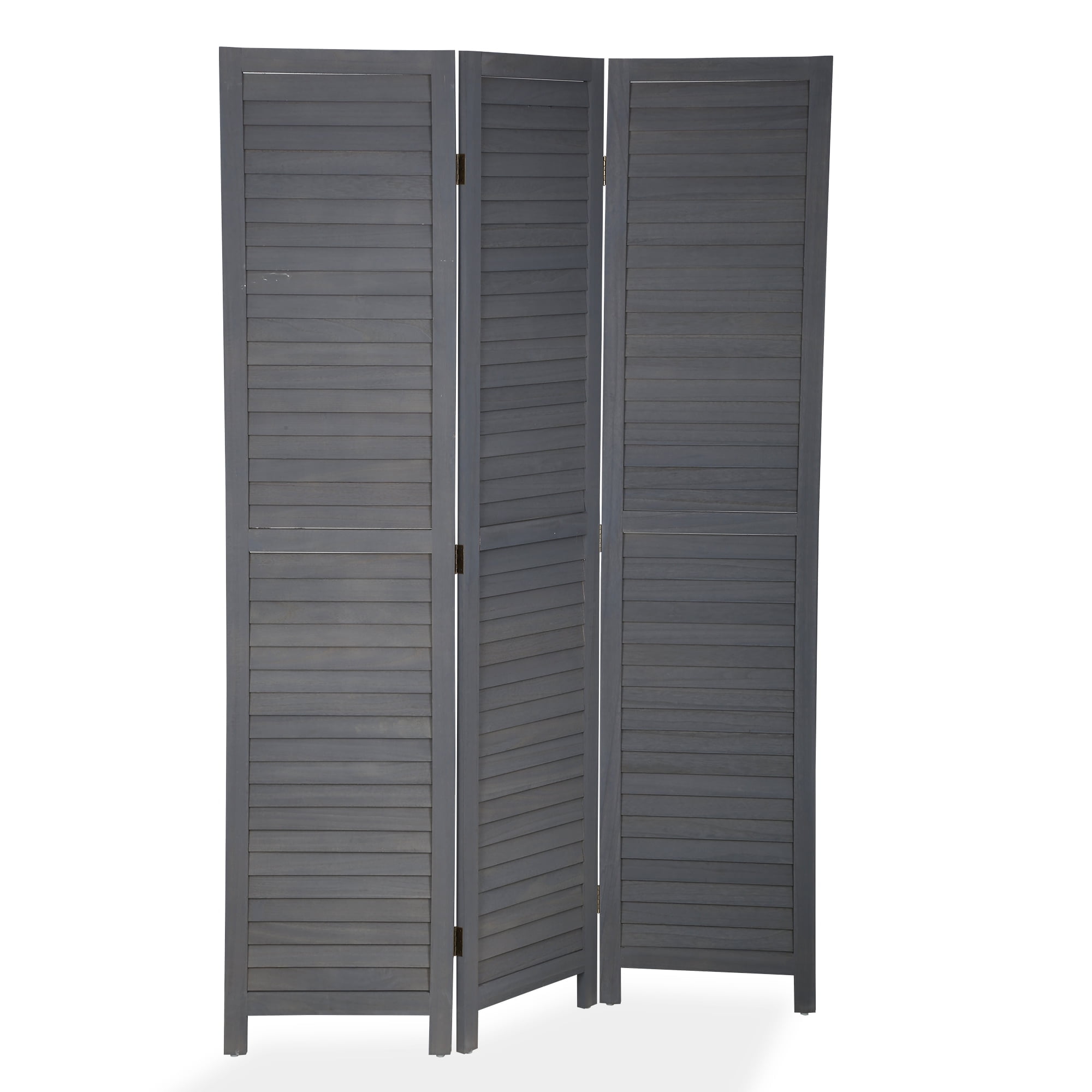 YRLLENSDAN 3 Panel Wood Room Divider 5.6 Ft Tall Privacy Wall Divider Dressing Screen 66.9" x 16.9" Each Panel Folding Wood Screen for Home Office Bedroom Restaurant (Gray)