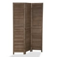 thumbnail image 1 of YRLLENSDAN 3 Panel Wood Room Divider 5.6 Ft Tall Privacy Wall Divider Outdoor Room Divider 66.9" x 16.9" Each Panel Folding Wood Screen for Home Office Bedroom Restaurant (Brown), 1 of 8