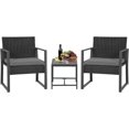 thumbnail image 1 of YRLLENSDAN 3 Piece Patio Furniture Sets Wicker Patio Chairs Rattan Outdoor Bistro Set Outdoor Furniture for Backyard Porch Poolside Lawn,Grey Cushion, 1 of 7