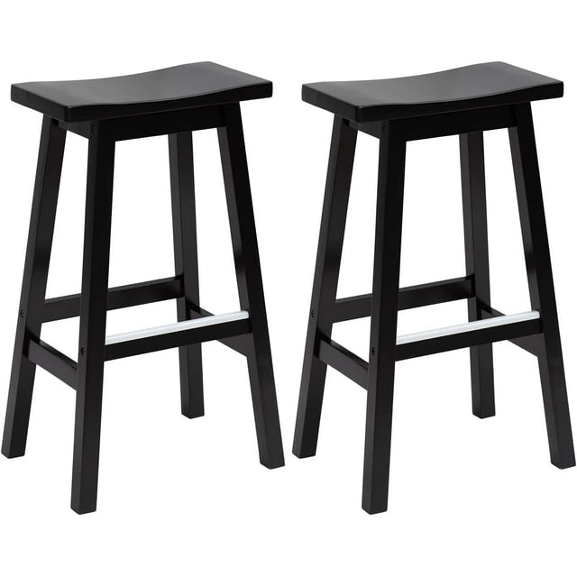 YRLLENSDAN 30 in Bar Stools Set of 2 , Counter Stools Solid Wooden Saddle Stools Kitchen Stools