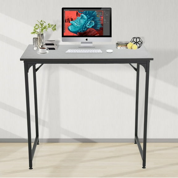YRLLENSDAN Modern Simple Style Wide Storage Table Top Triangular Reinforcement Desk, Black