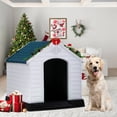 thumbnail image 1 of YRLLENSDAN 32in Insulated Dog House Outdoor, Igloo Dog Houses Plastic Dog House for Small Medium Dogs Waterproof with Air Vents & Elevated Floor, Blue, 1 of 7
