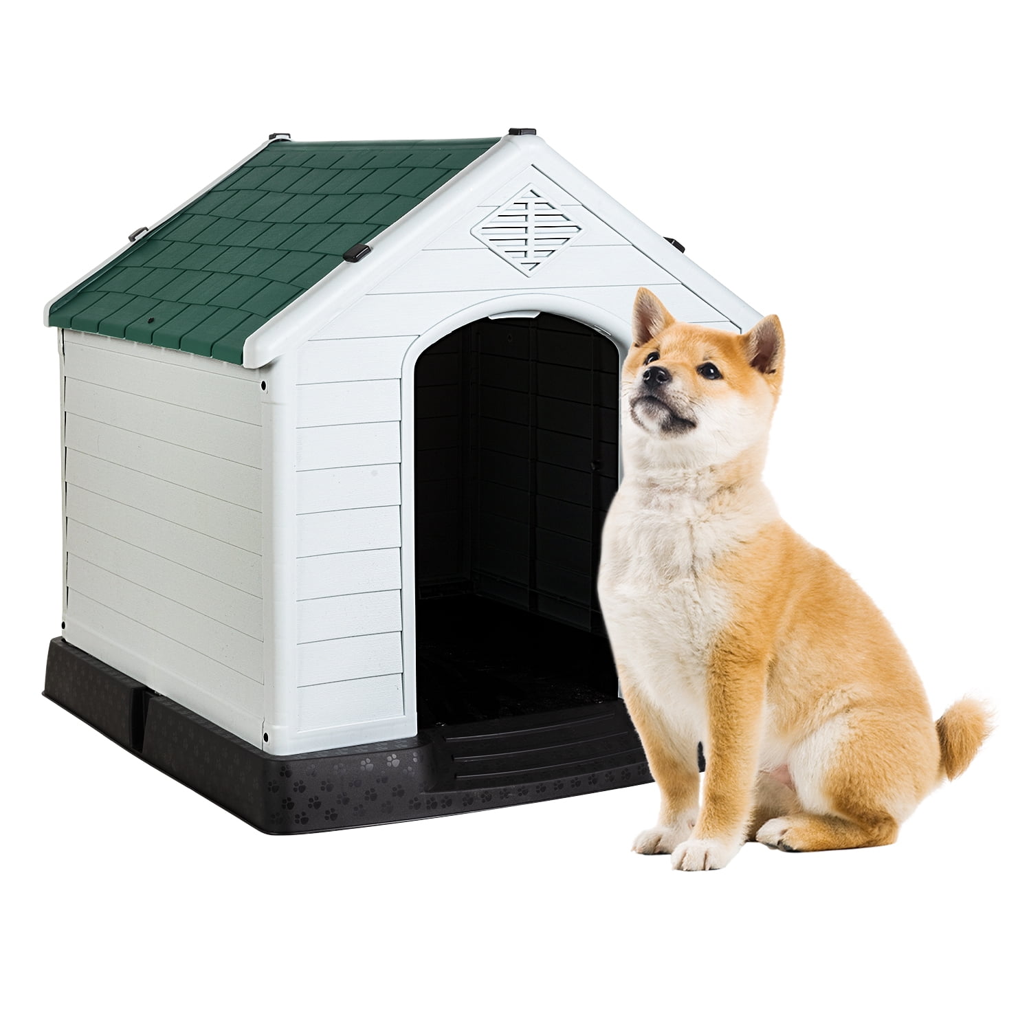YRLLENSDAN 32in Insulated Dog House Outdoor, Igloo Dog Houses Plastic