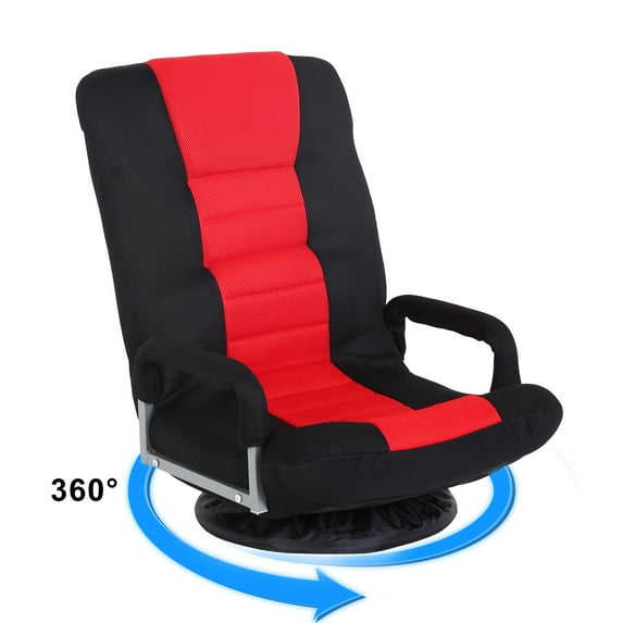 YRLLENSDAN 360°Swivel Kids and Adults Sponge Floor Chair with Back Support, Red