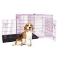 thumbnail image 1 of YRLLENSDAN 36inch Dog Crate, Dog Kennel Indoor Metal Dog Crate with Divider & Double-Door Dog Kennels Foldable Dog Crate Wire Dog Crate Cages for Dogs Indoor, Pink, 1 of 7