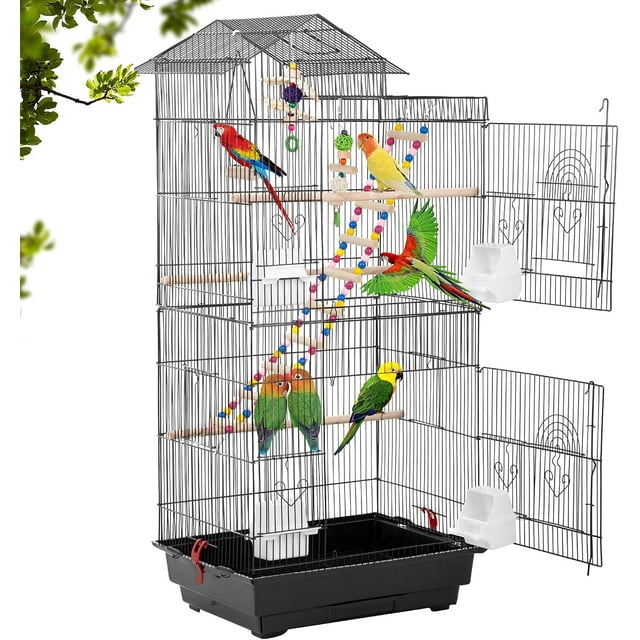 YRLLENSDAN 39 inch Roof Top Bird Cages, Parakeet Cages Medium Bird Cage