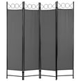 thumbnail image 1 of YRLLENSDAN 4 Panel Room Divider 6FT Steel Frame Screen Folding Privacy Divider Freestanding Partition for Home Office Bedroom (Grey), 1 of 8
