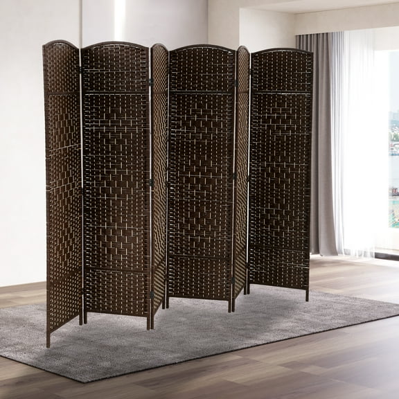 YRLLENSDAN 4 Panel Room Divider Panel 6Ft Partitions and Dividers Freestanding Folding Screen Room Divider Folding Screen Room Divider Partition Room Dividers Privacy Screen Indoor,Brown