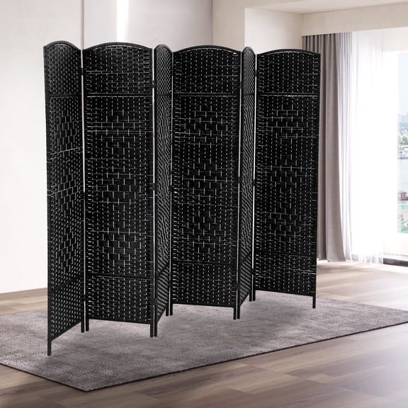 YRLLENSDAN 4 Panel Room Divider Panel 6Ft Partitions and Dividers Freestanding Folding Screen Room Divider Folding Screen Room Divider Partition Room Dividers Privacy Screen Indoor,Black