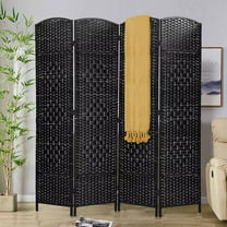 YRLLENSDAN 4 Panel Room Dividers Folding Portable, 6 ft Outdoor Indoor Privacy Screen, Temporary Walls for Home Office Restaurant, Black