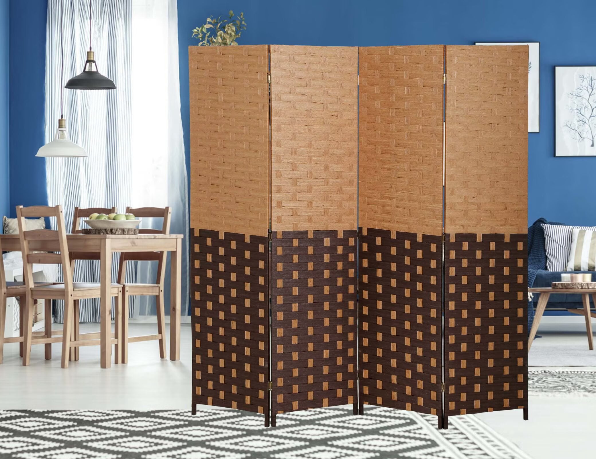 YRLLENSDAN,4 Panels,Room Divider Panel,Wall Divider for Room Separation,Privacy Screen Indoor,Foldable,Portable,Wooden,Independent Type,Cm
