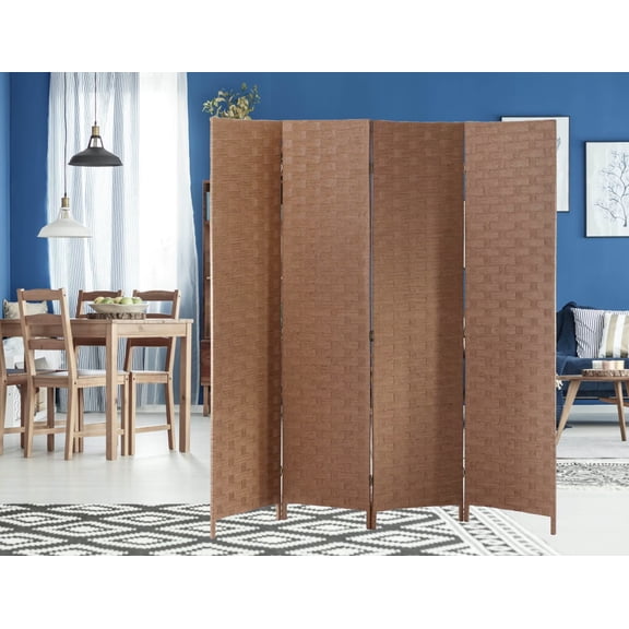 YRLLENSDAN,4 Panels,Room Divider Panel,Wall Divider for Room Separation,Privacy Screen Indoor,Foldable,Portable,Wooden,Independent Type,Natural