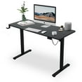 thumbnail image 1 of YRLLENSDAN 40 in Electric Standing Desk Adjustable Height, Modern Computer Table with Headset Rack, Ergonomic Office Desk with 2 Memory Function, Black, 1 of 7
