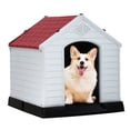 thumbnail image 1 of YRLLENSDAN 41/35/ 27 inch Plastic Dog House Outdoor, Waterproof Dog Houses for Small Dogs House with Air Vents and Elevated Floor Indoor Weatherproof Doghouse for Small Dogs, 1 of 8