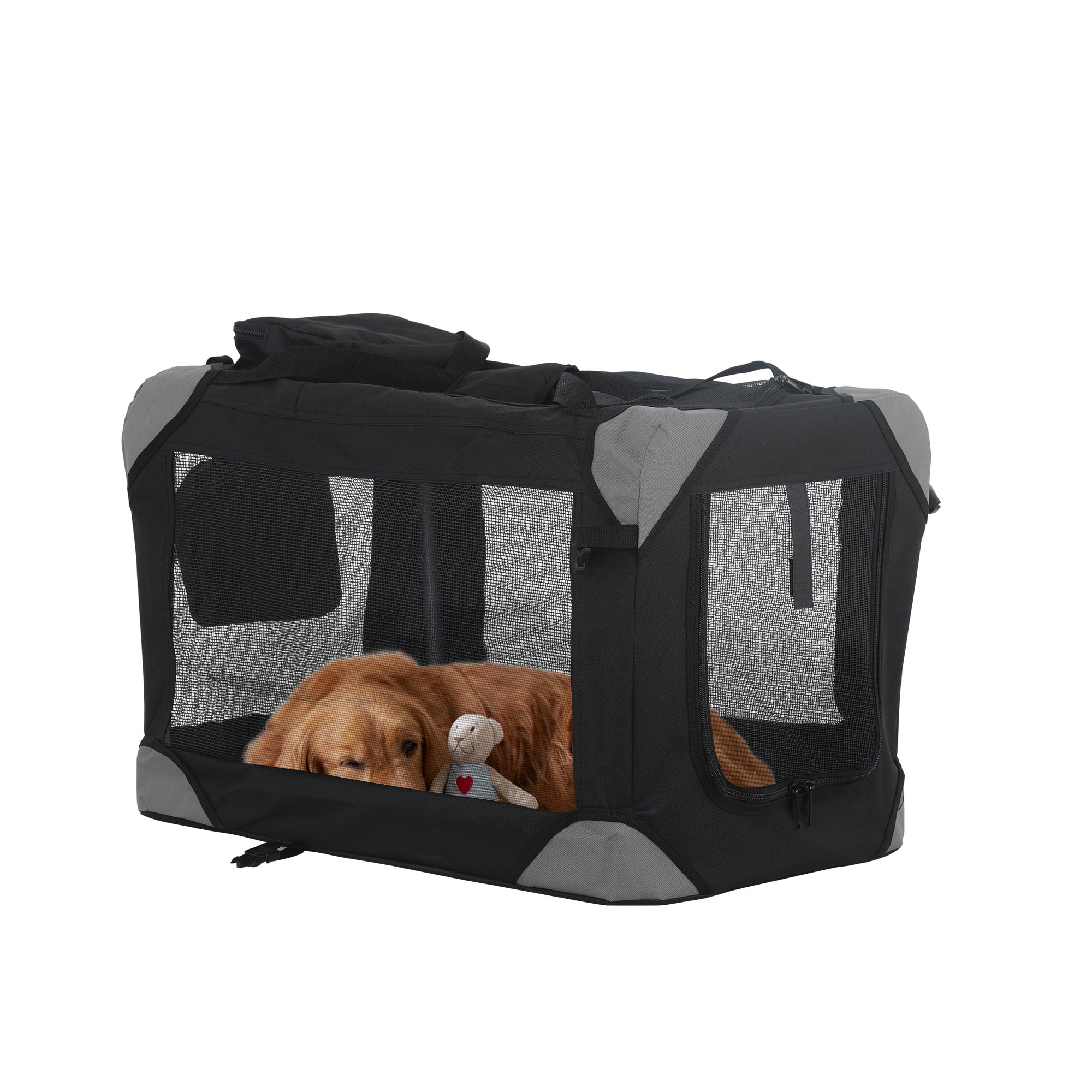 Picture of YRLLENSDAN 42 Inch Collapsible Dog Crate, Portable Soft-Sided Kennel ...
