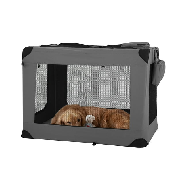 YRLLENSDAN 42 Inch Collapsible Dog Crates for Large Dogs, 3Door