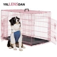 thumbnail image 1 of YRLLENSDAN 42 inch XL Dog Crate Large Dog Crate for Large Dog Foldable Dog Crate with Divider Metal Dog Crate XL Large Dog Kennel Indoor Large Dog Cage,Pink, 1 of 7