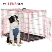 YRLLENSDAN 42 inch XL Dog Crate Large Dog Crate for Large Dog Foldable Dog Crate with Divider Metal Dog Crate XL Large Dog Kennel Indoor Large Dog Cage,Pink