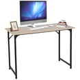 thumbnail image 1 of YRLLENSDAN 47 inch Computer Desk,Office Desk with Metal Frame,Modern Simple Style for Home Office Study,Writing for Small Space, Brown, 1 of 8