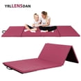 thumbnail image 1 of YRLLENSDAN Large Gymnastics Mat Folding Gym Mat for Kids Leather Tumbling Mat for Gymnastics for Home Schooling and Daycare Cheer Mat Thick Exercise Mat for Home Workout 4×8 ft,Red, 1 of 7